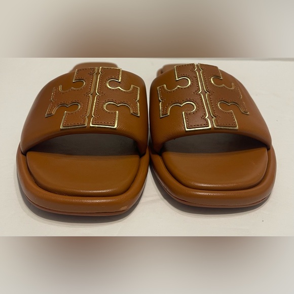 Tory Burch Double T Sport Slides Sandals Size 7 🩴🐻🤎 - Picture 6 of 11